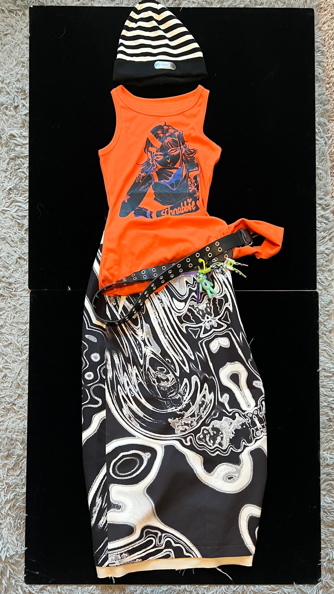 Avocado Knit Graphic Tank – Neon Orange