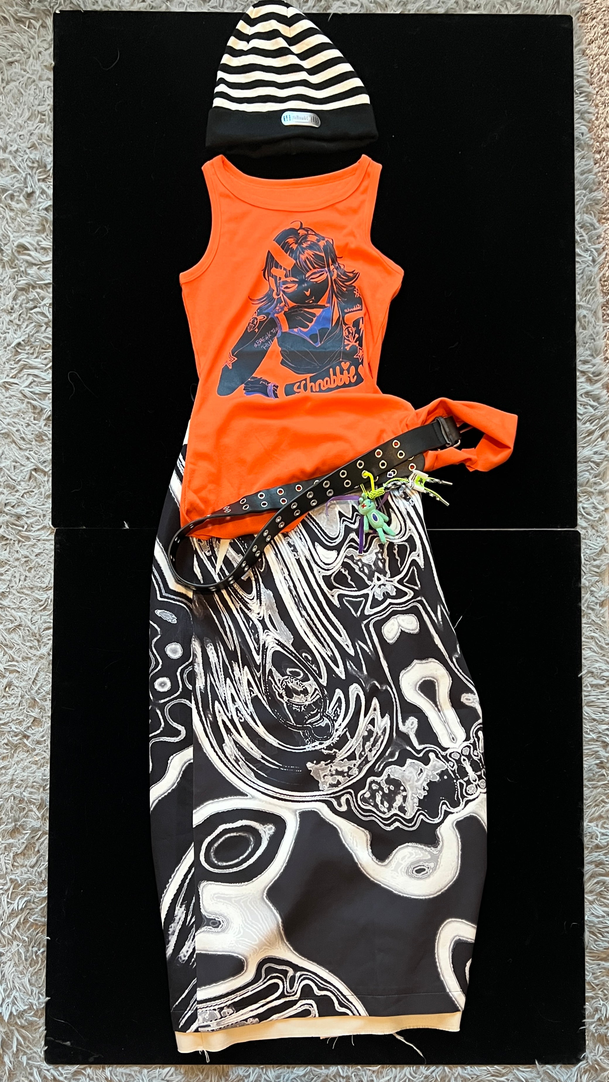 Avocado Knit Graphic Tank – Neon Orange