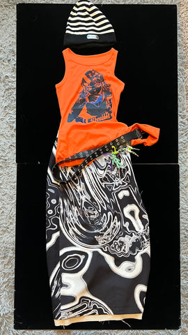 Avocado Knit Graphic Tank – Neon Orange