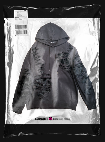 Black Furry Hoodie