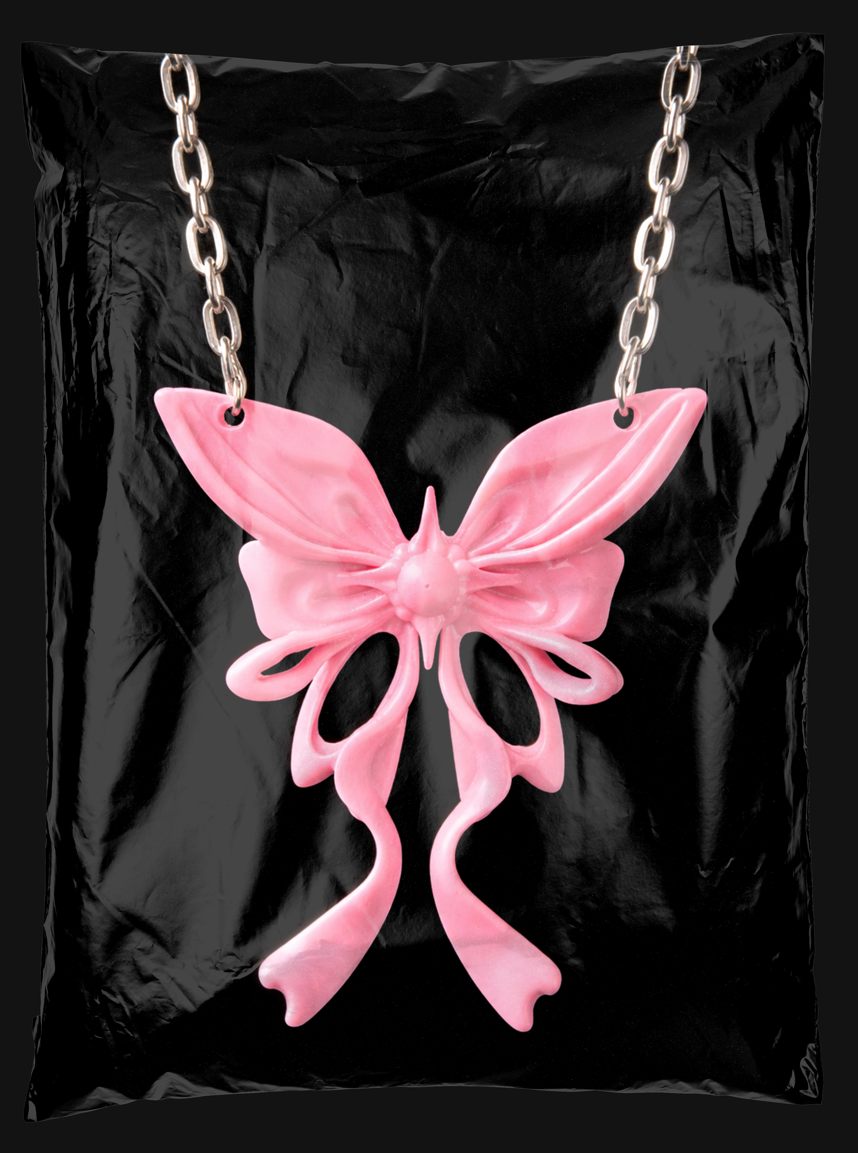 Pink Riot Bow Necklace