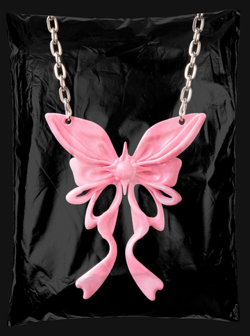 Pink Riot Bow Necklace