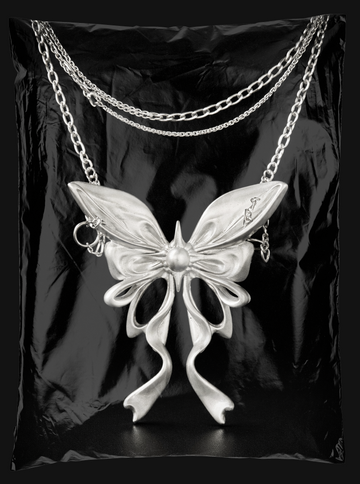 Iron Wing Bow Necklace