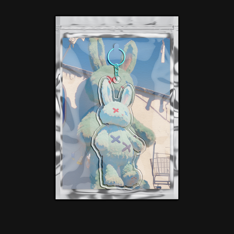 Standing Green Bunny Acrylic Keychain