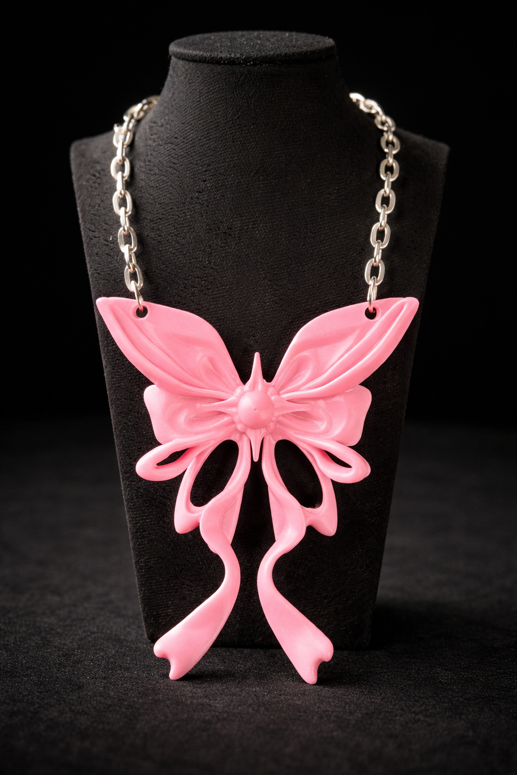 Pink Riot Bow Necklace