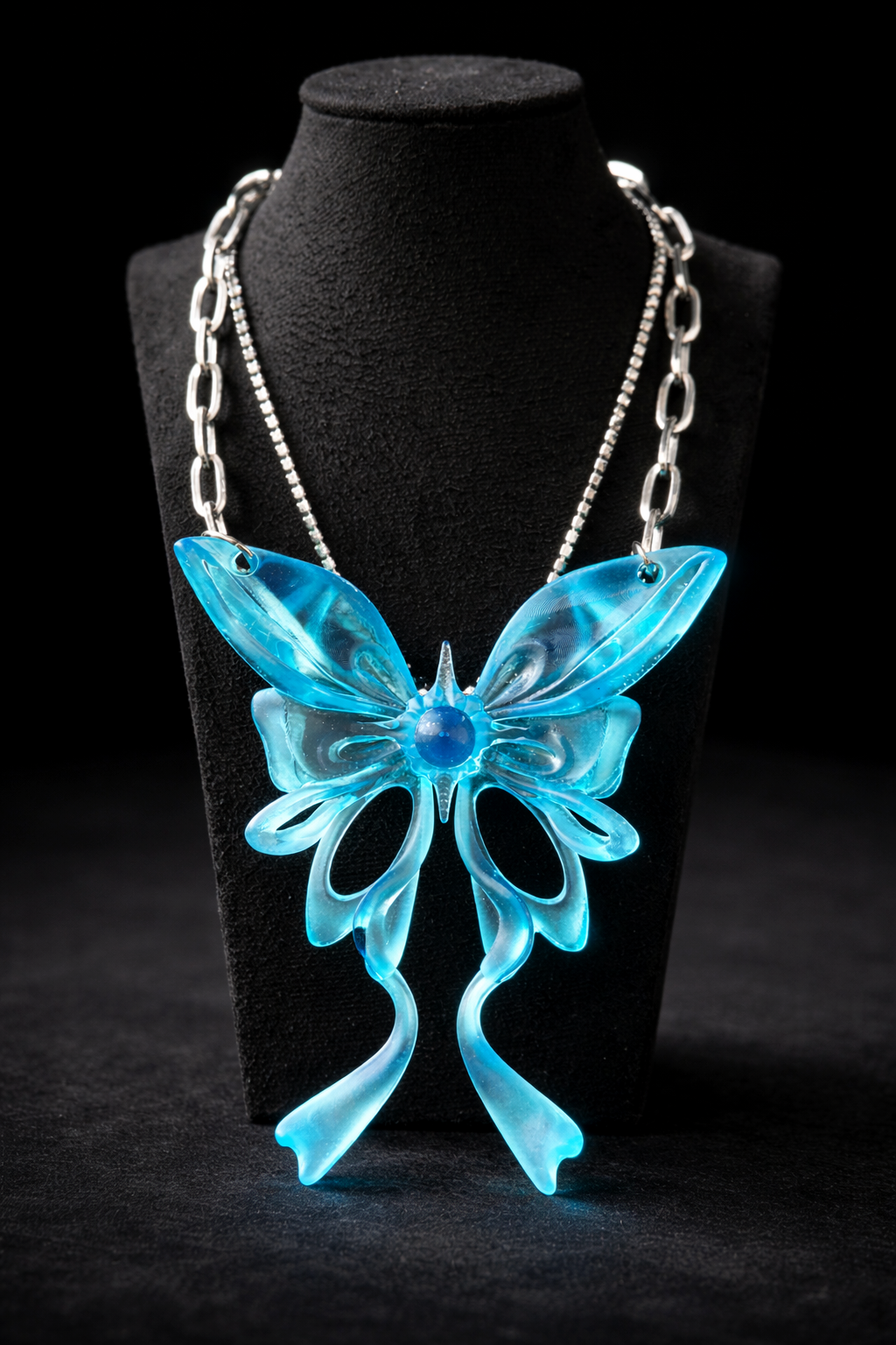 Crystal Wing Bow Necklace
