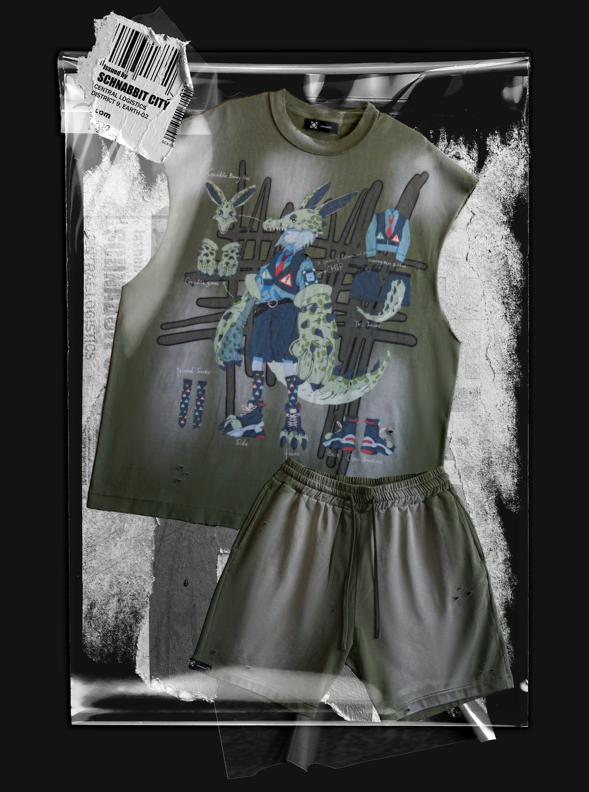Croc Bunny Tee & Shorts Set